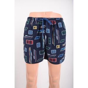Vintage Nautica Mens Bathing suit Trunks Shorts Size M Navy Blue Ships Boating